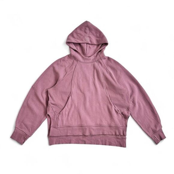Lululemon Scuba Oversized Funnel Neck Side-Slit Hoodie M/L Athleisure Cozy Mauve - Picture 2 of 16
